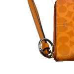Coach Orange Leather Corner Zip Wristlet