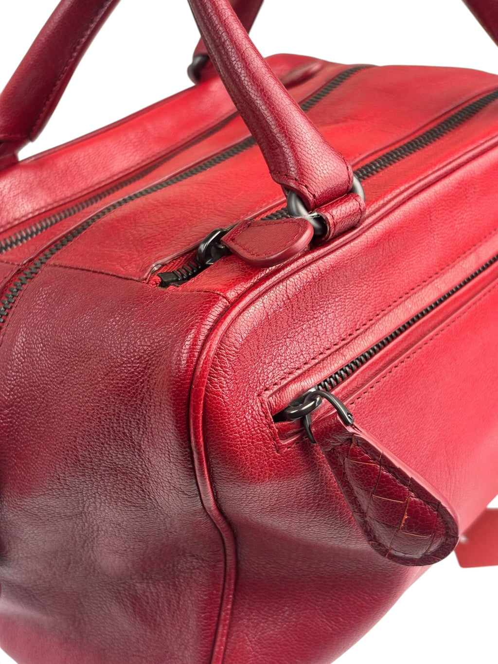 Bottega Veneta Red Leather Brera Handbag