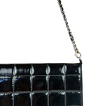 Chanel Black Patent Chocolate Bar Quilted Flap Shoulder Bag 2001