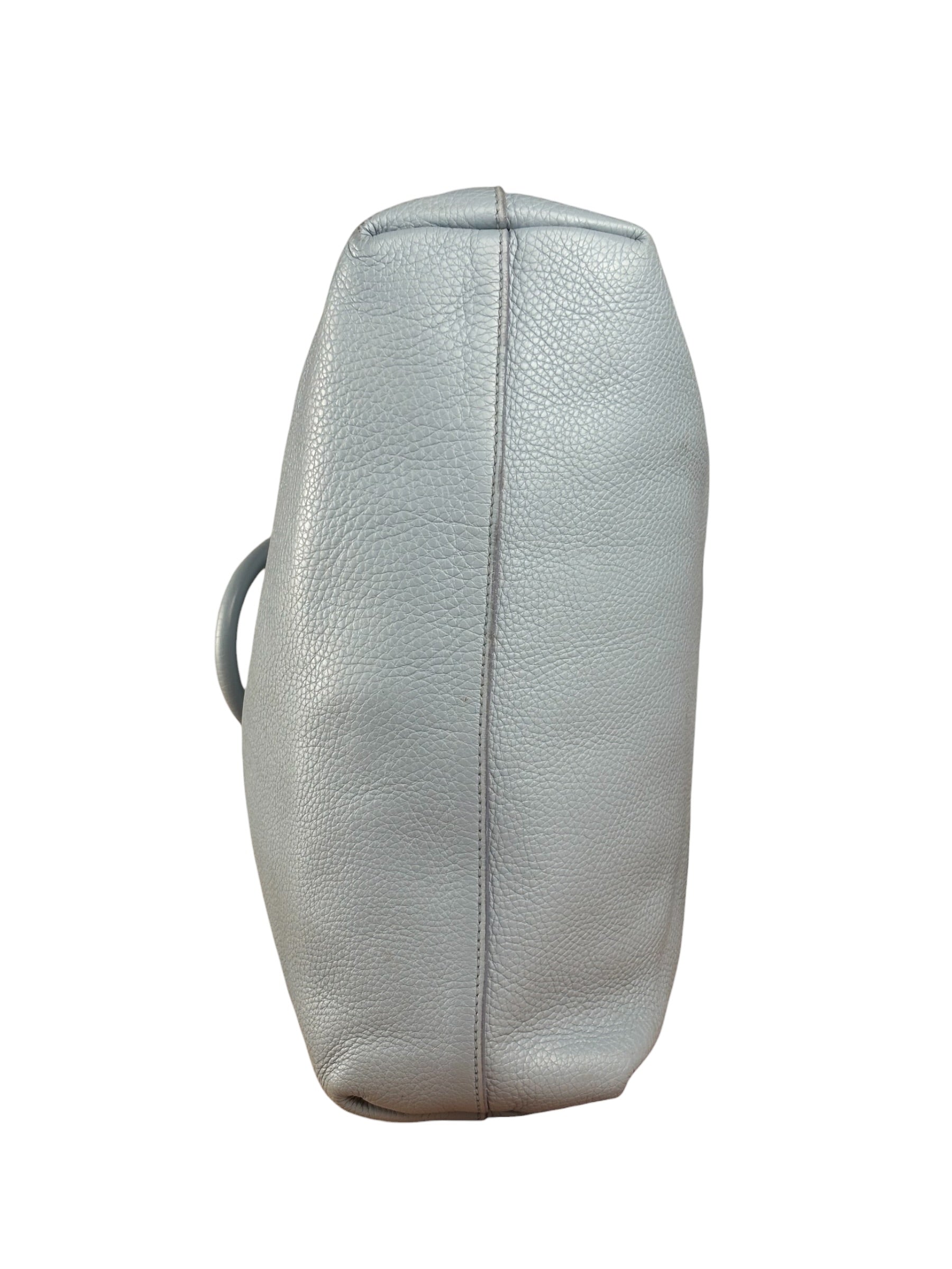 Prada Light Blue Vitello Daino Leather Tote