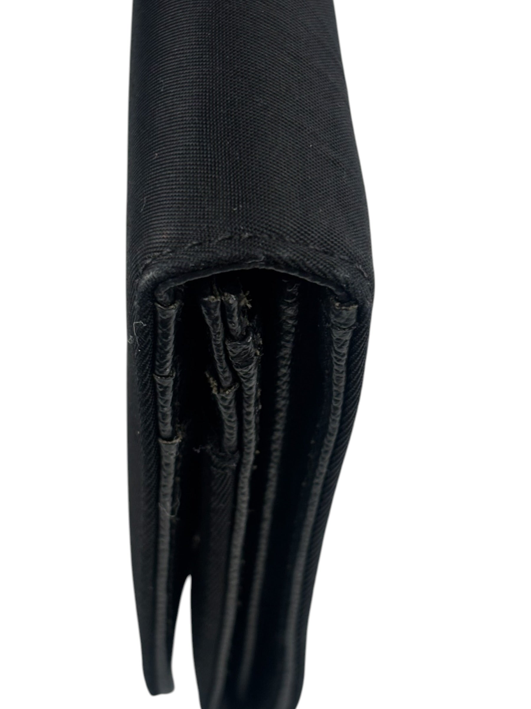 Prada Black Nylon Tessuto Continental Flap Wallet