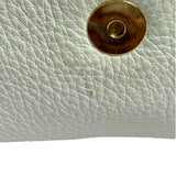 Celine White Grained Leather Studded Poultbot Shoulder Bag