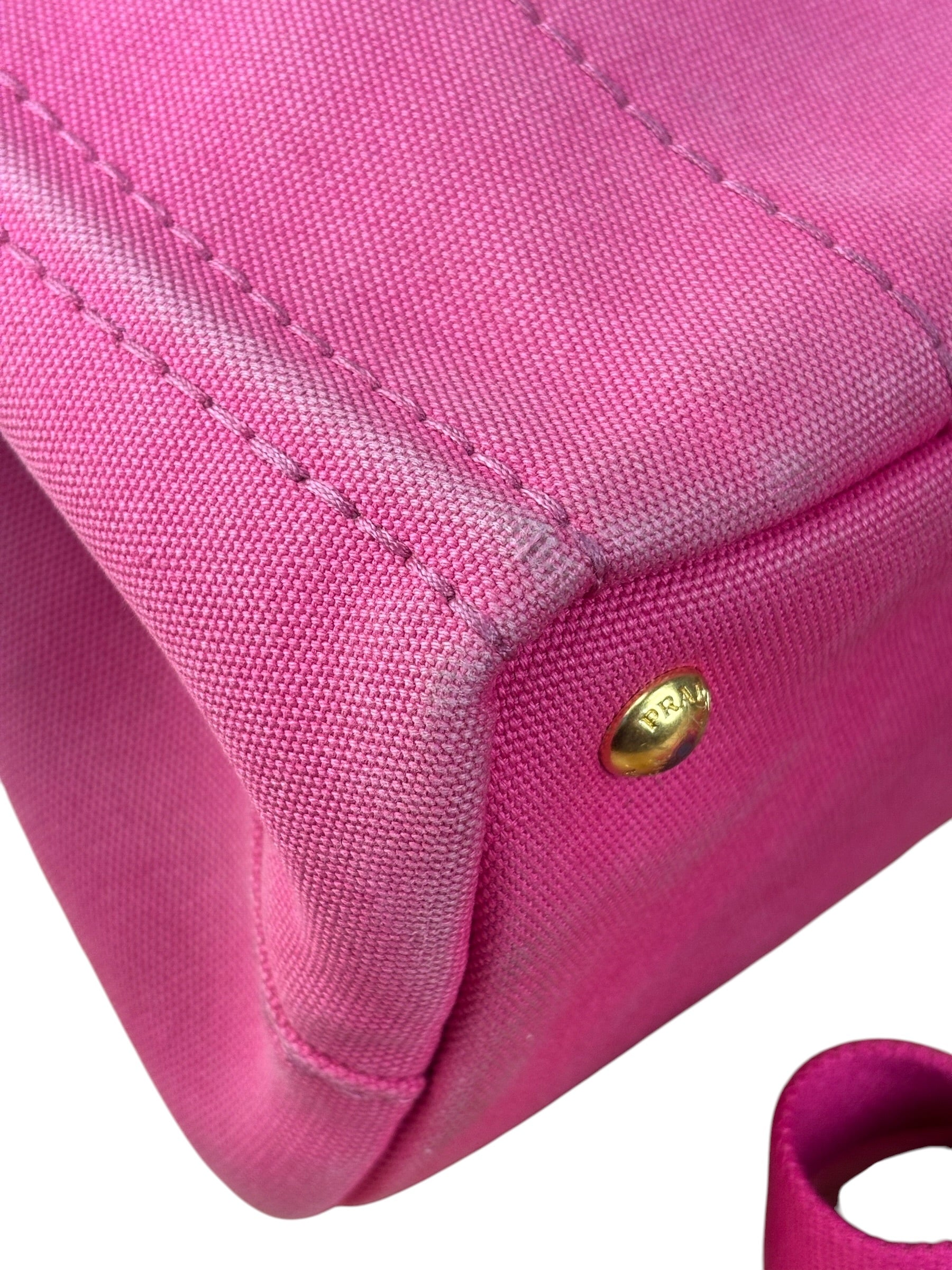 Prada Pink Canapa Canvas Handbag