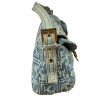 Fendi Blue Denim Zucca  Baguette