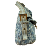 Fendi Blue Denim Zucca  Baguette