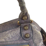 Balenciaga Vintage Distressed Purple Leather City Bag
