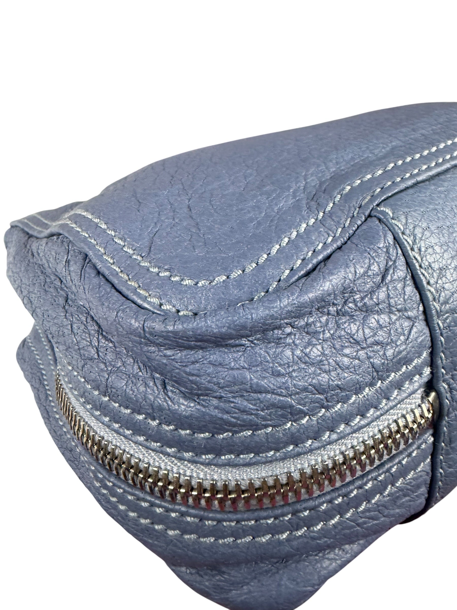 Balenciaga Vintage Blue Leather Mini Pochette
