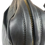 Chanel Vintage Black Leather Mademoiselle Vertical Quilted Shoulder Bag 1990's