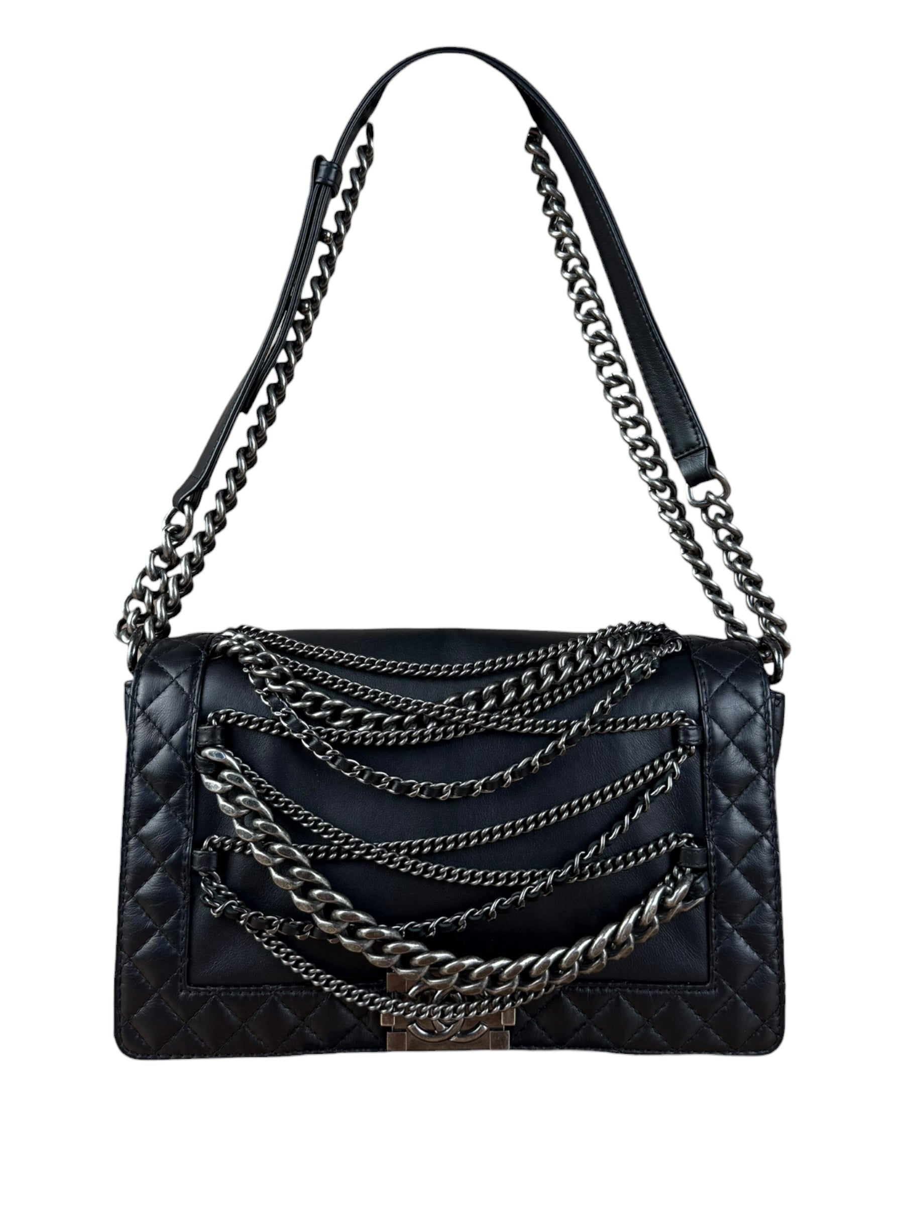 Chanel Black Enchained Boy Bag 2013