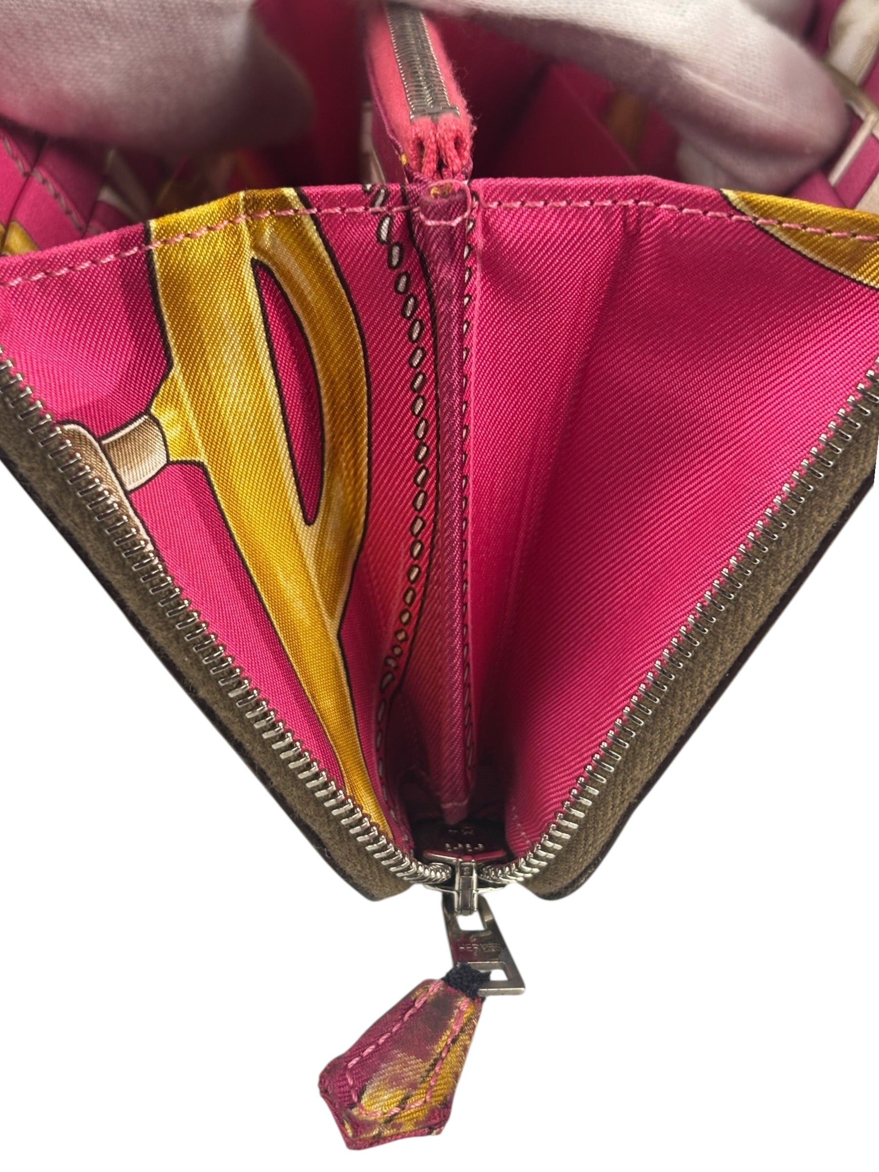 Hermes Taupe Epsom Leather Silk'In Long Wallet 2009