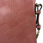 Burberry Pale Orchid Pink Leather Check-Embossed Peyton Crossbody