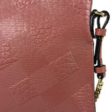 Burberry Pale Orchid Pink Leather Check-Embossed Peyton Crossbody