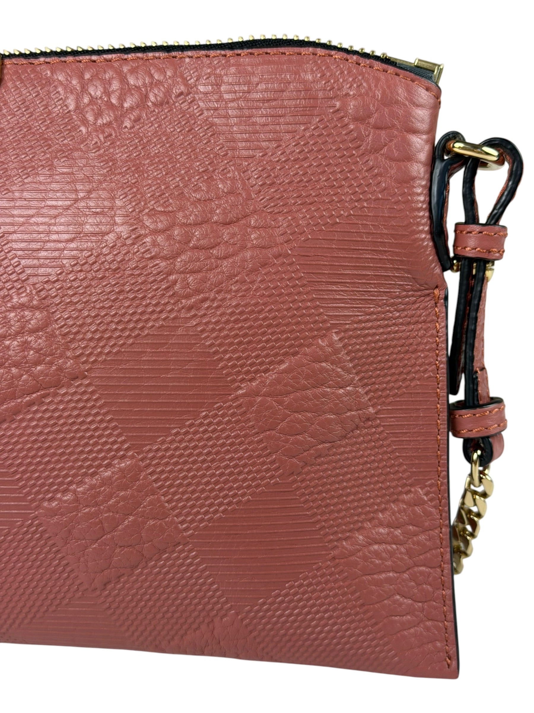 Burberry Pale Orchid Pink Leather Check-Embossed Peyton Crossbody