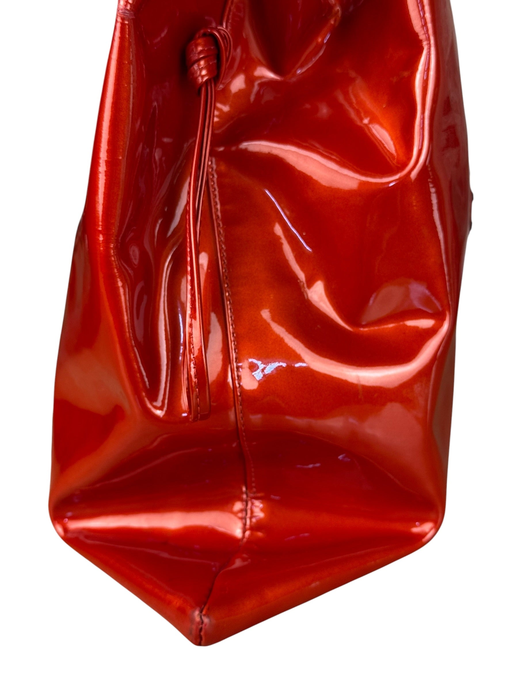 Chanel Red Patent CC Crystal Bon Bon Chain Tote