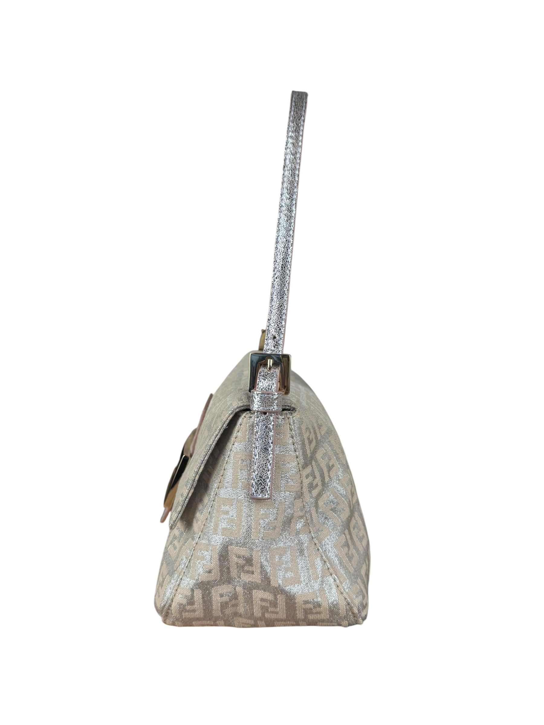 Fendi Vintage Metallic Jacquard Mini Baguette