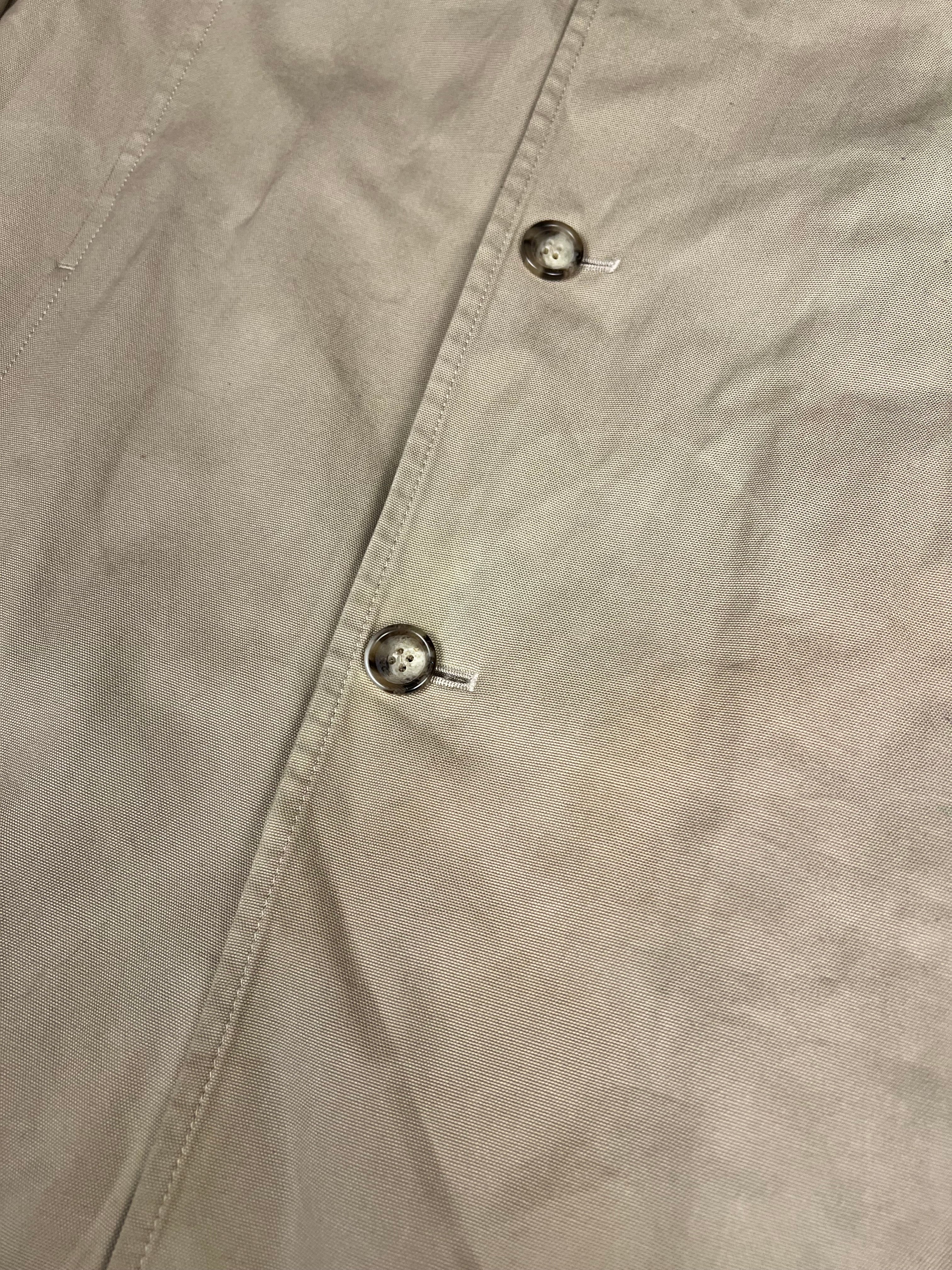 Prada Khaki Button Down Jacket Leather Lining