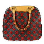 Louis Vuitton Limited Edition Deauville Cube Rosso Handbag Red
