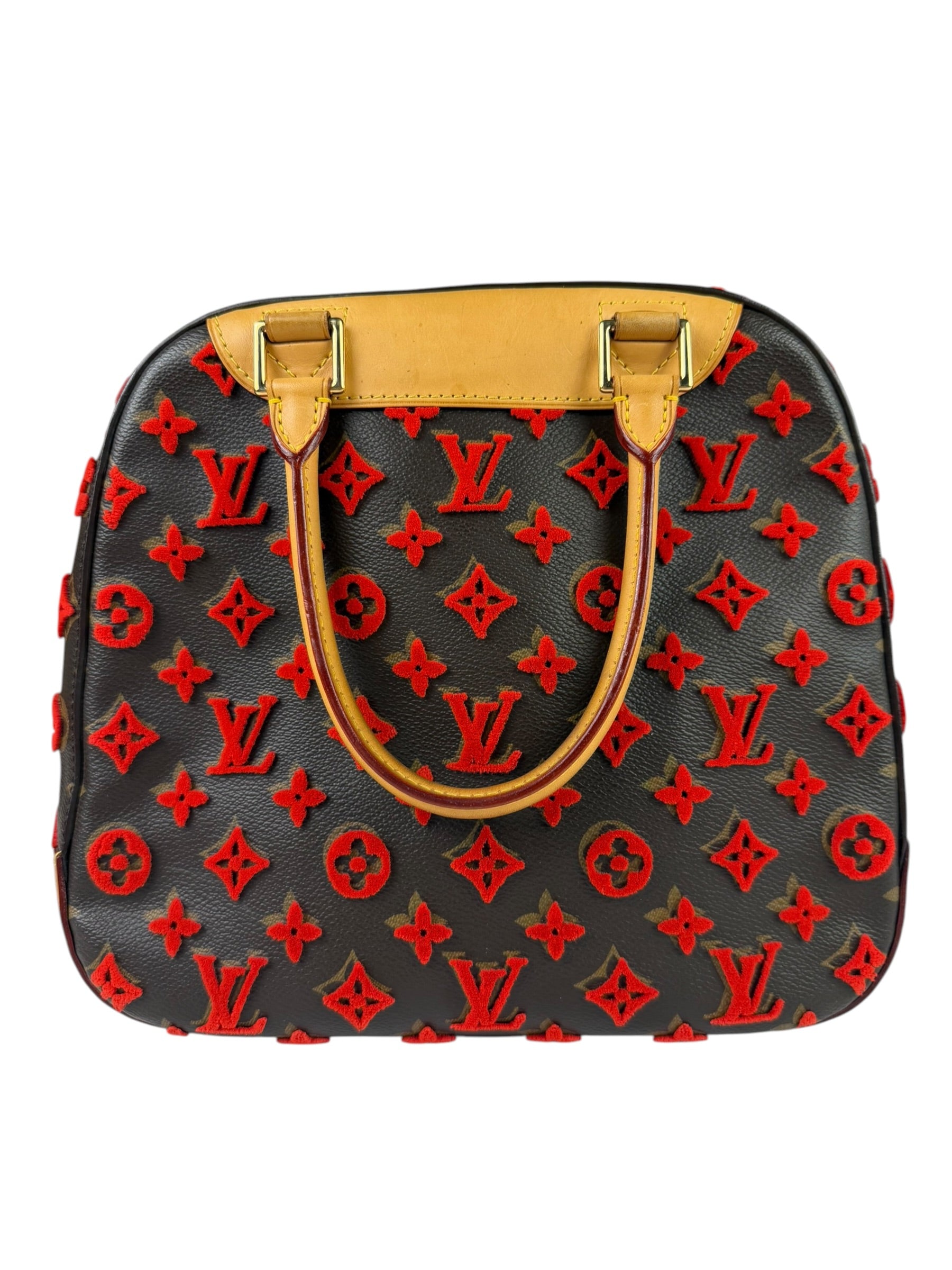 Louis Vuitton Limited Edition Deauville Cube Rosso Handbag Red