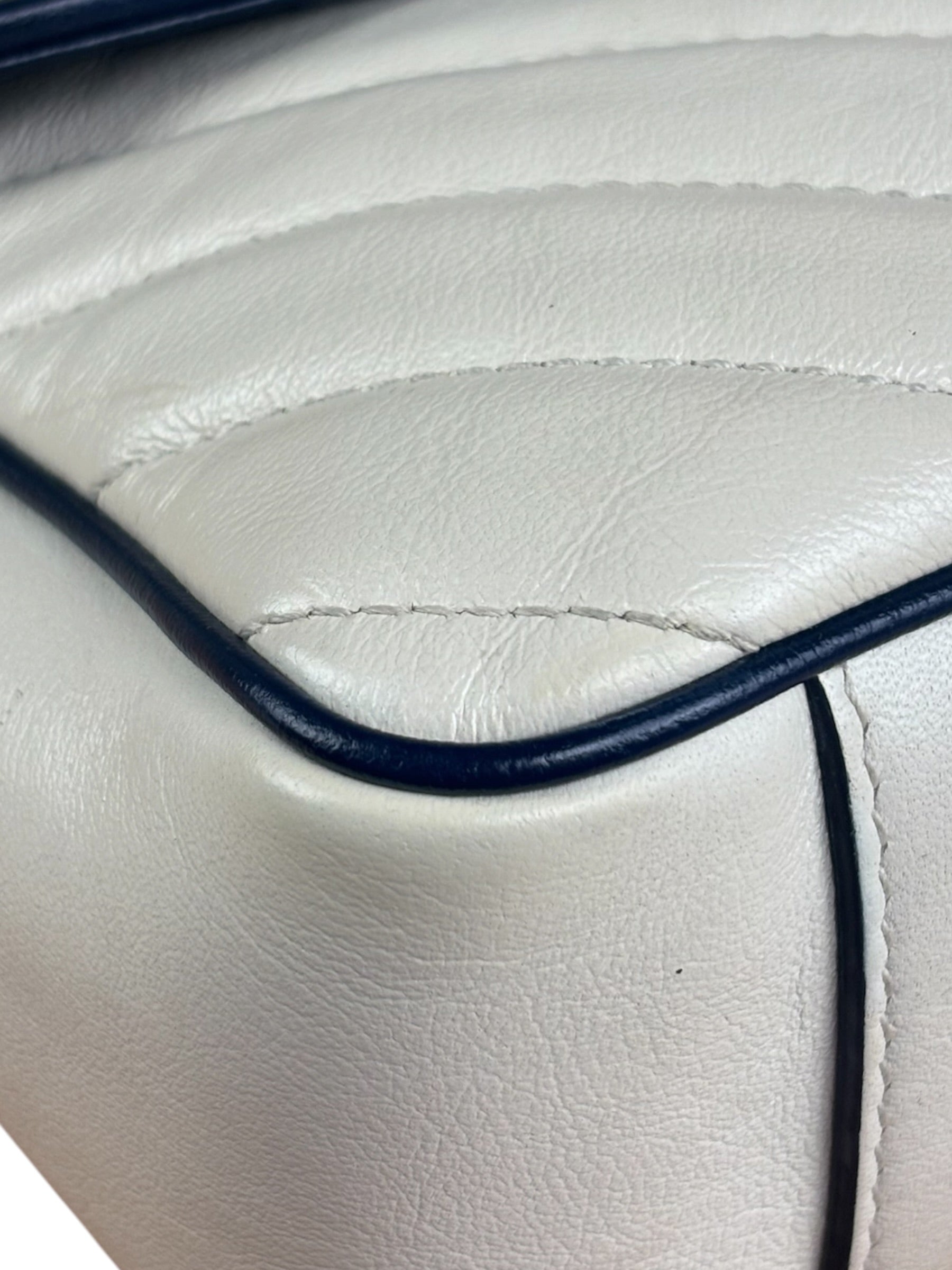 Gucci GG Marmont Cream & Navy Flap Bag