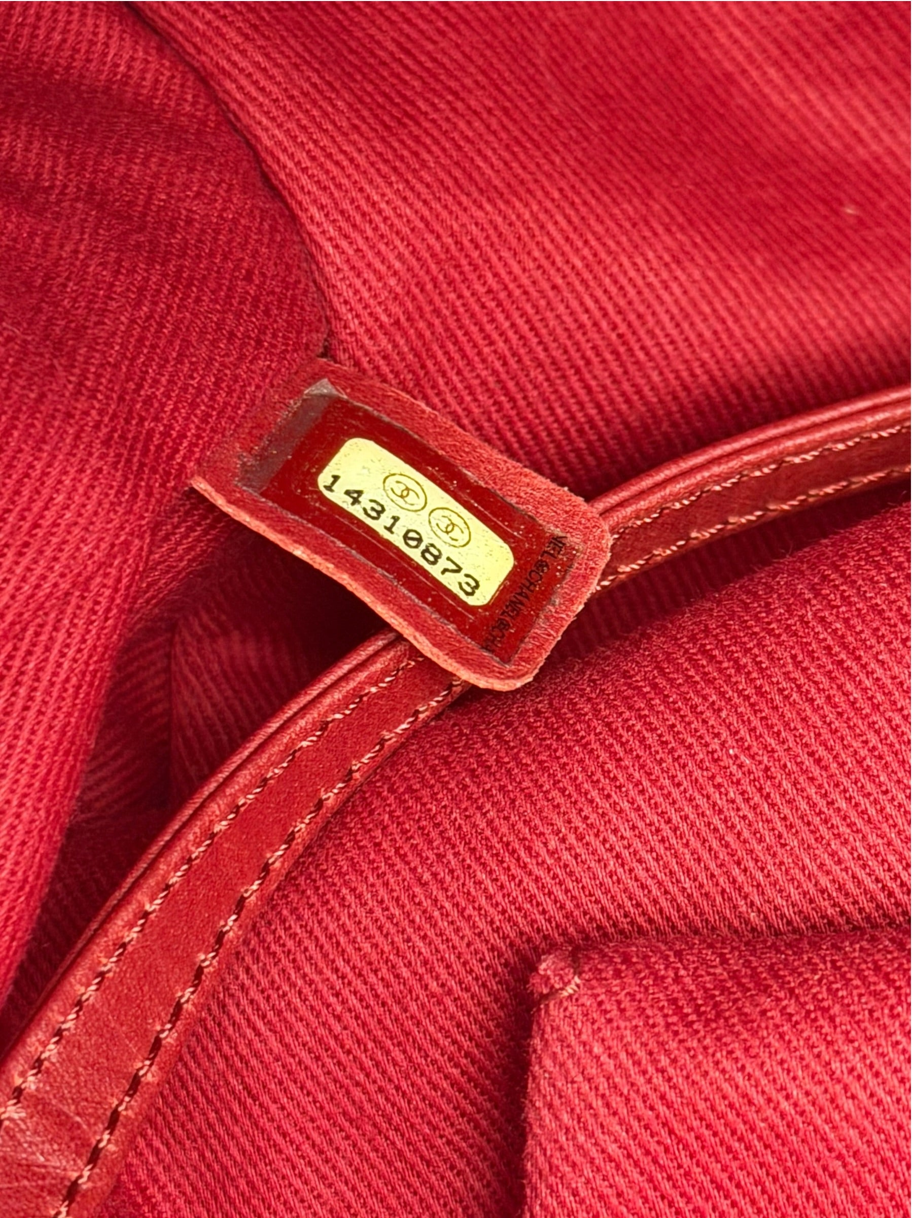 Chanel Red Quilted Leather Natural Beauty Chain Tote 2010
