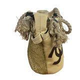 Chanel Vintage Beige Denim/Leather Trim Camellia Rope Tote