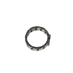 Gucci Sterling Silver & Blue Enamel Interlocking G Chain Link Ring