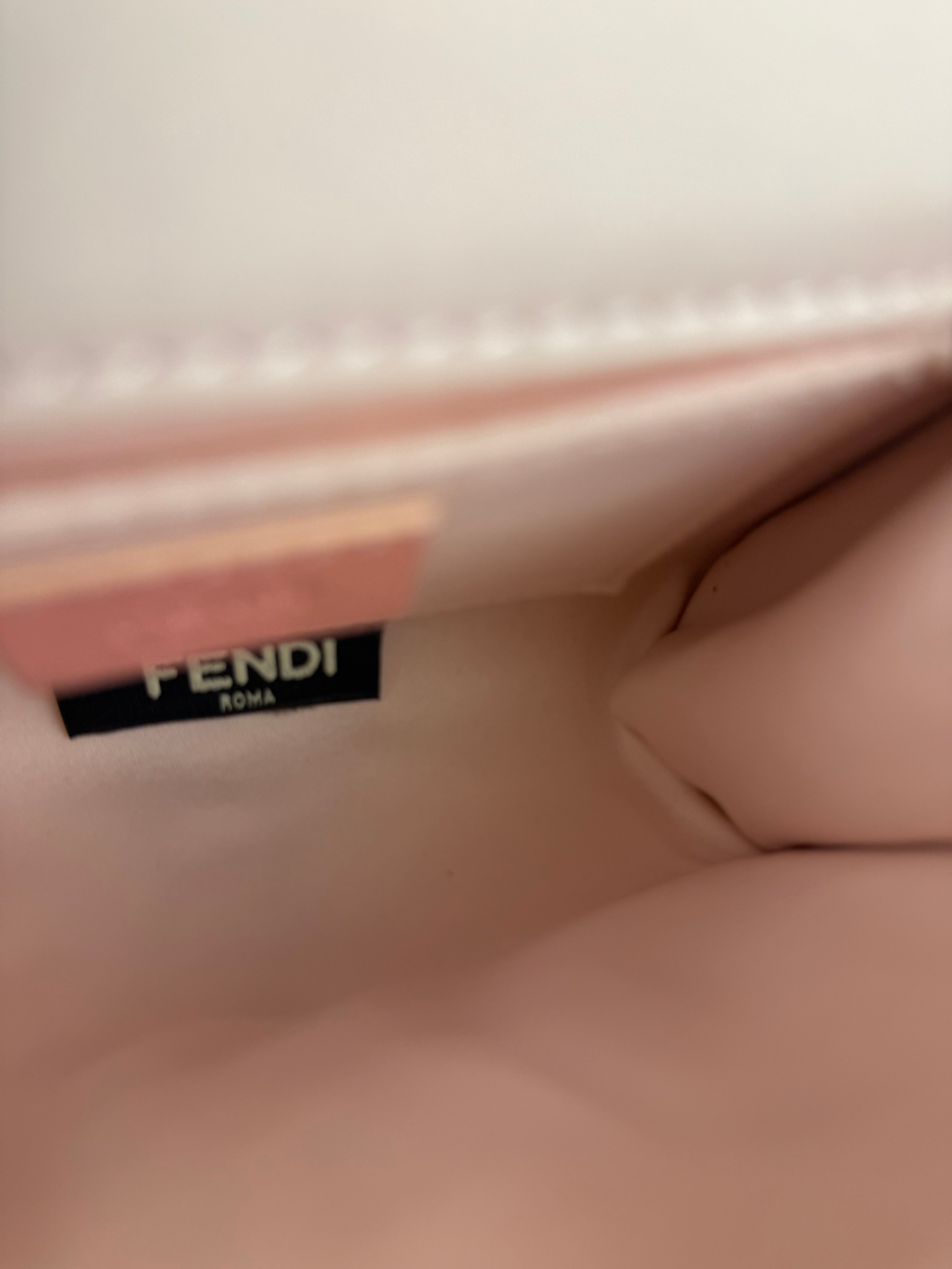 Fendi Pink Python Flower Studded Mini Chain Shoulder Bag
