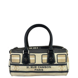 Chanel Cream Leather Coated Canvas Le Train Boston Bag 2006