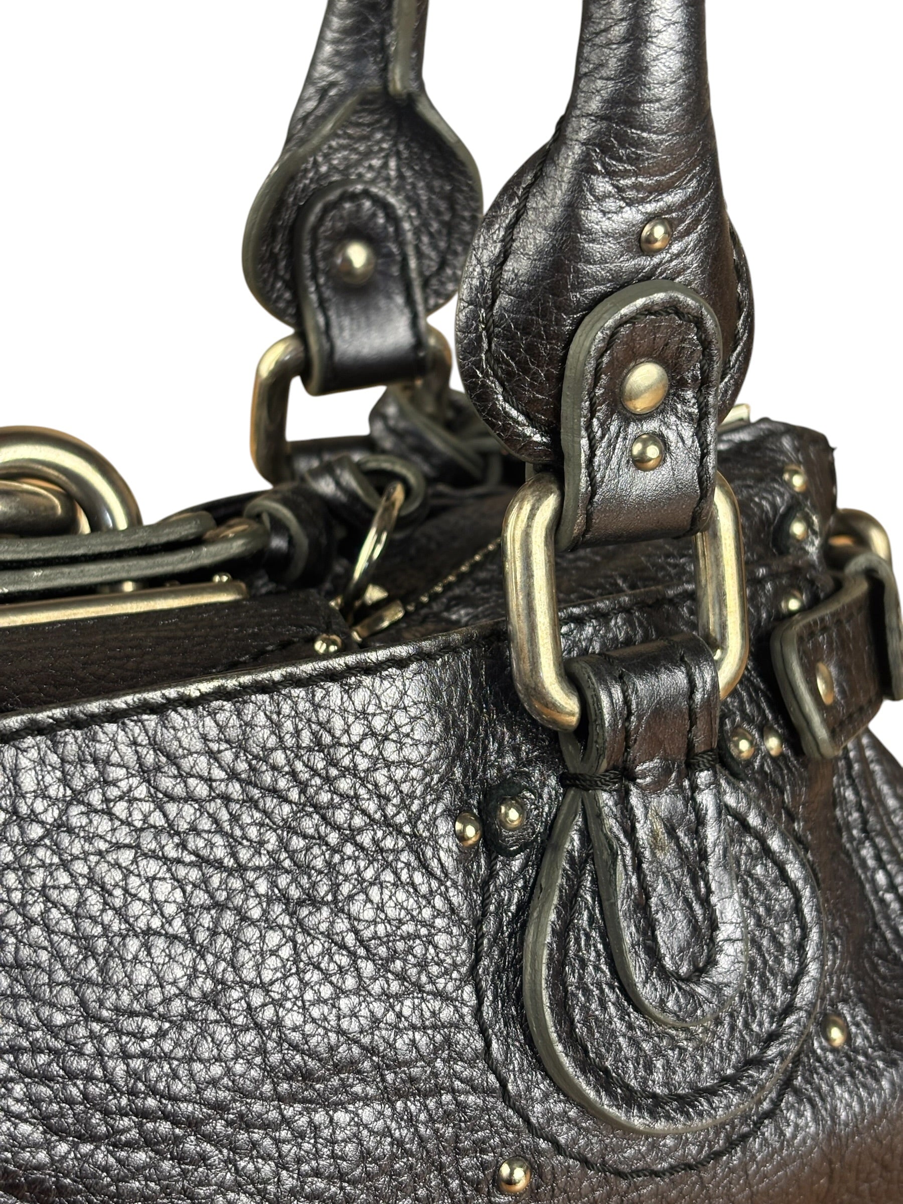 Chloé Grey Metallic Small Paddington Handbag