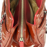 Chanel Red Patent Leather Chain Shoulder Bag 2012
