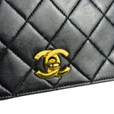 Chanel Black Quilted Single Flap Bag 1988