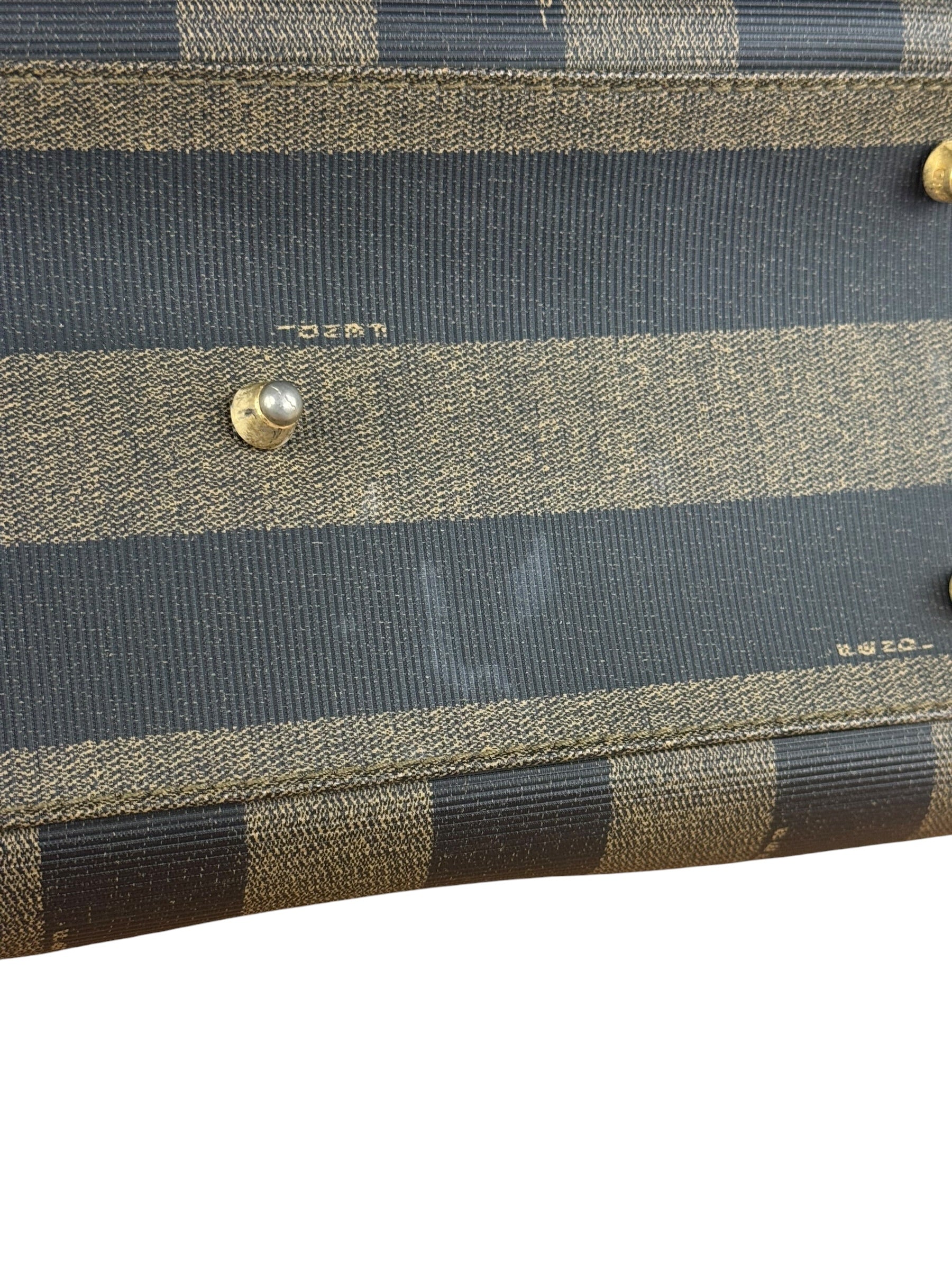 Fendi Vintage Pequin Stripped Mini Boston Bag