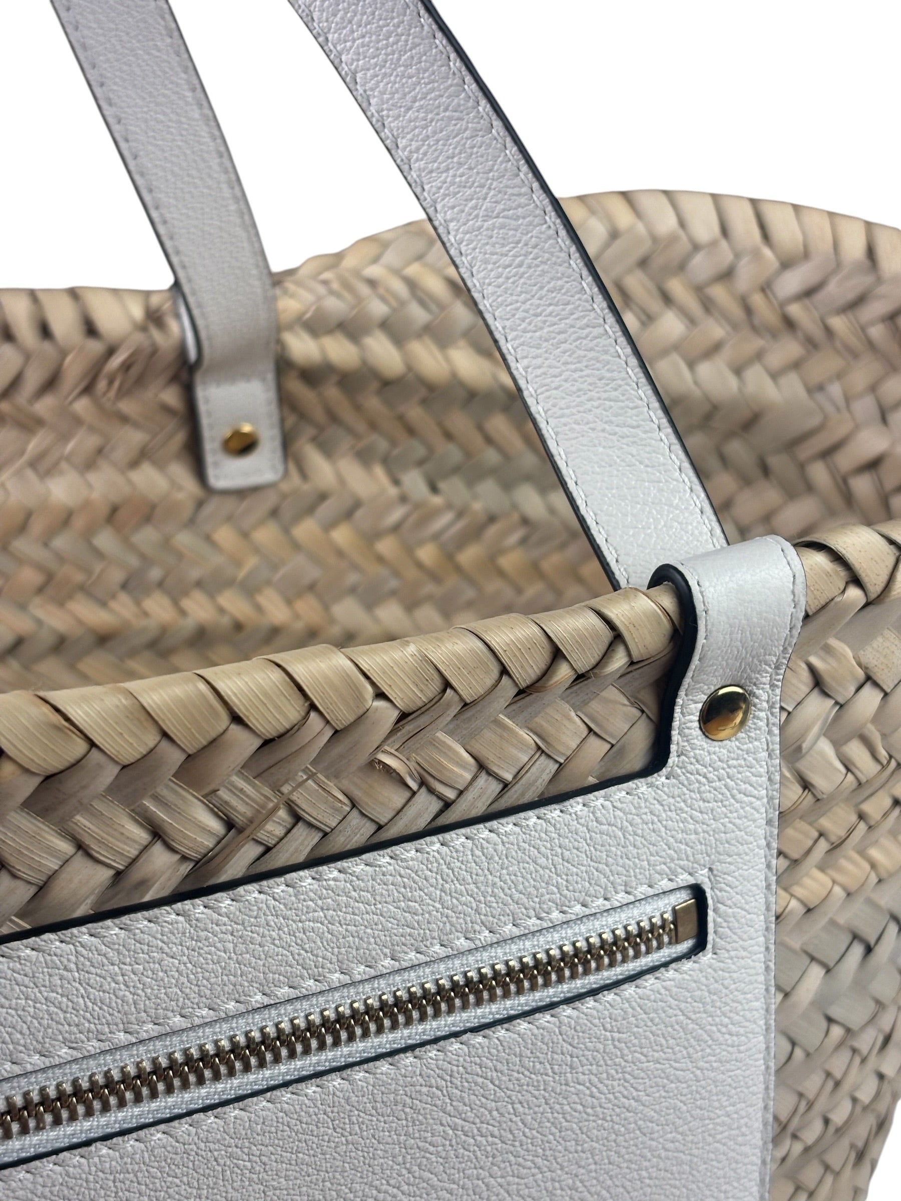 Versace Leather Trim Basket Bag
