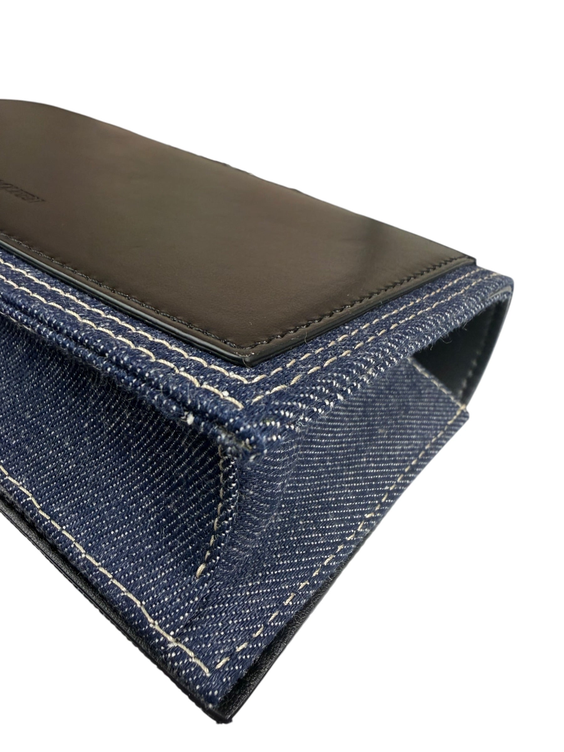 Alexander McQueen Denim Jeweled Knuckle Shoulder Bag