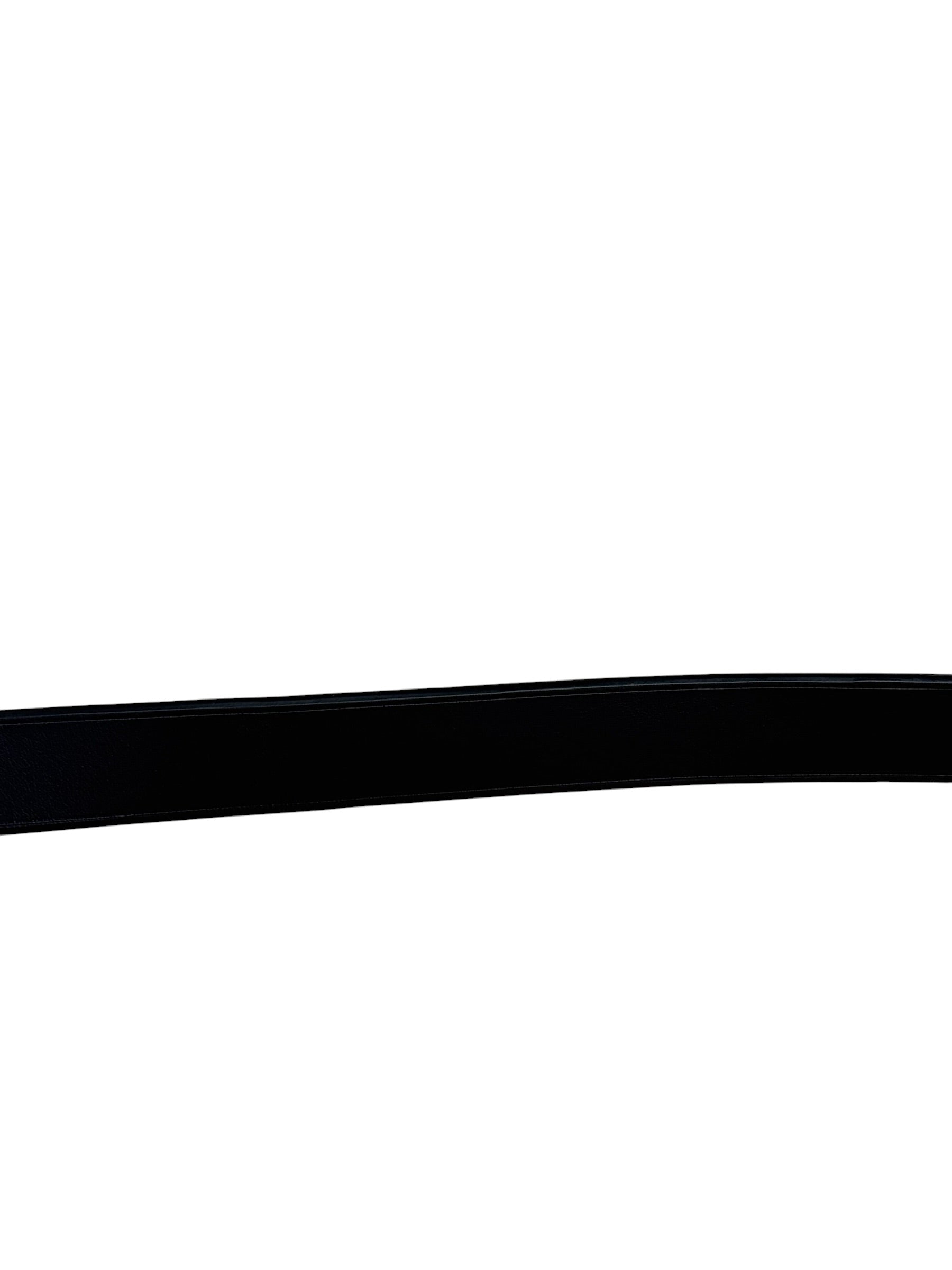 Prada Silver Emblem Leather Belt