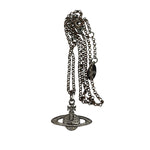 Vivienne Westwood Silver Oblique Orb Mini Bas Relief Pendant Necklace