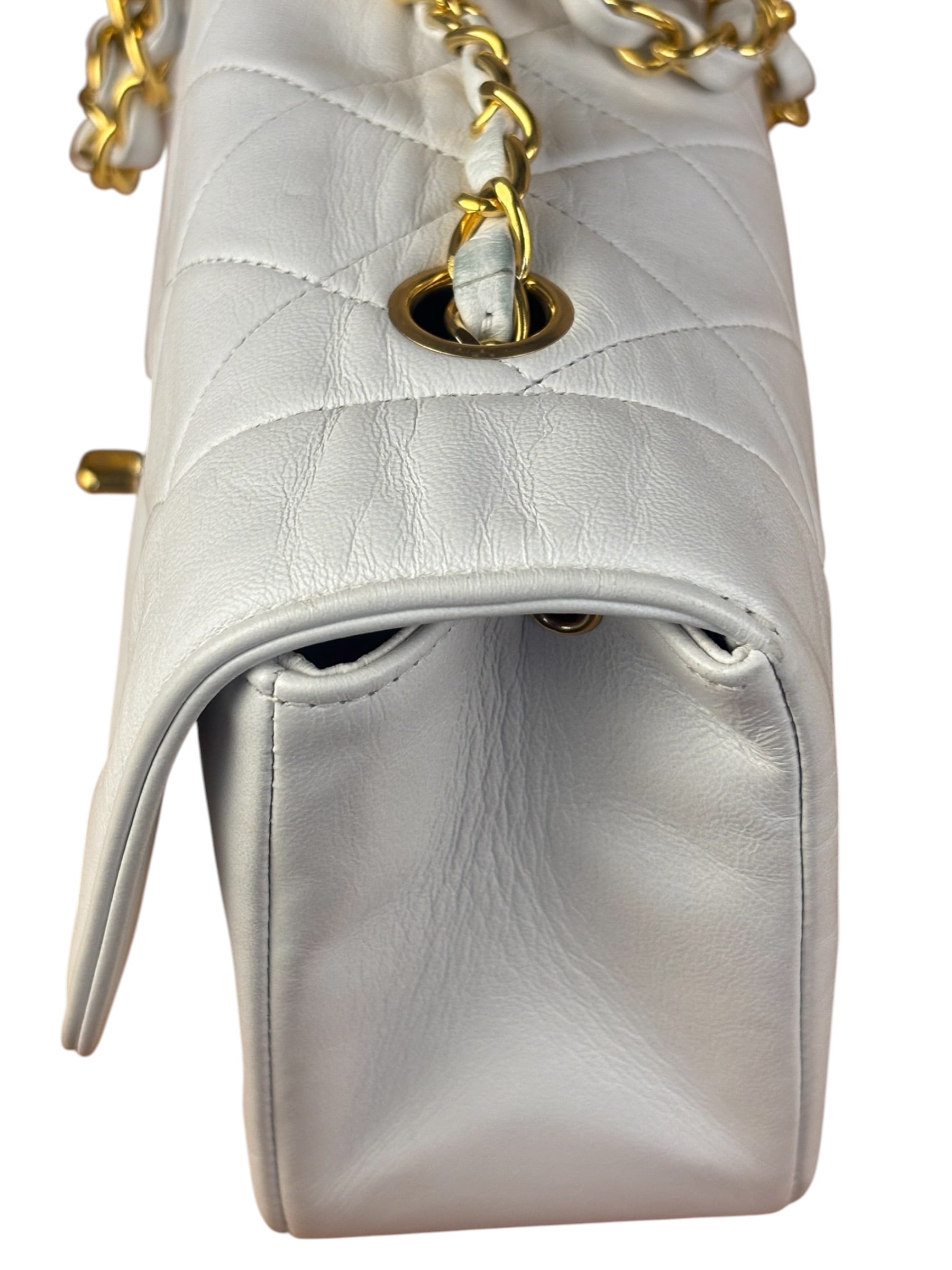 Chanel White Lambskin Diana Bijoux Flap 1992