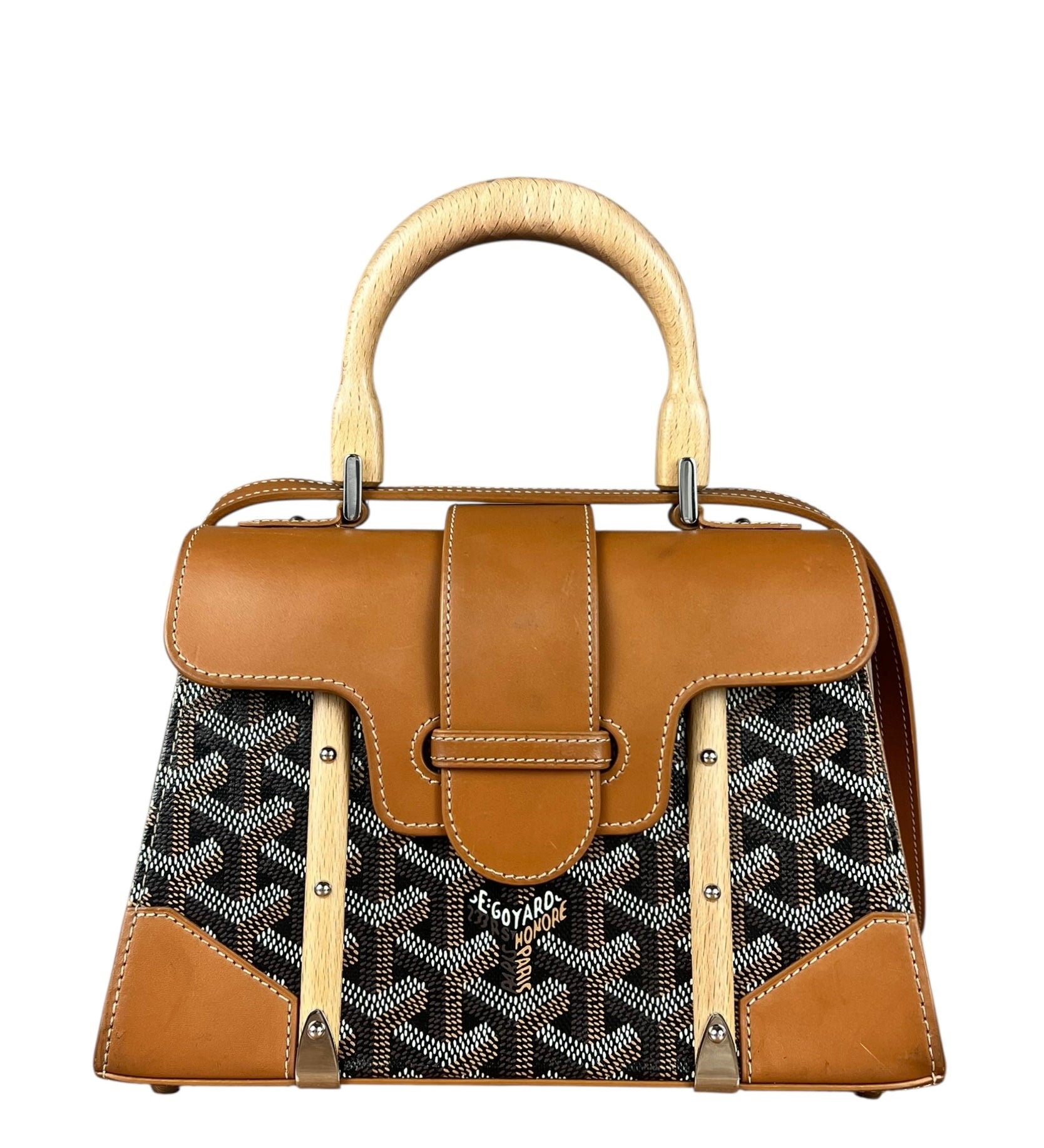 Goyard Mini Goyardine Saigon Top Handle Bag