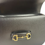 Gucci Black Leather Horsebit 1955 Shoulder Bag