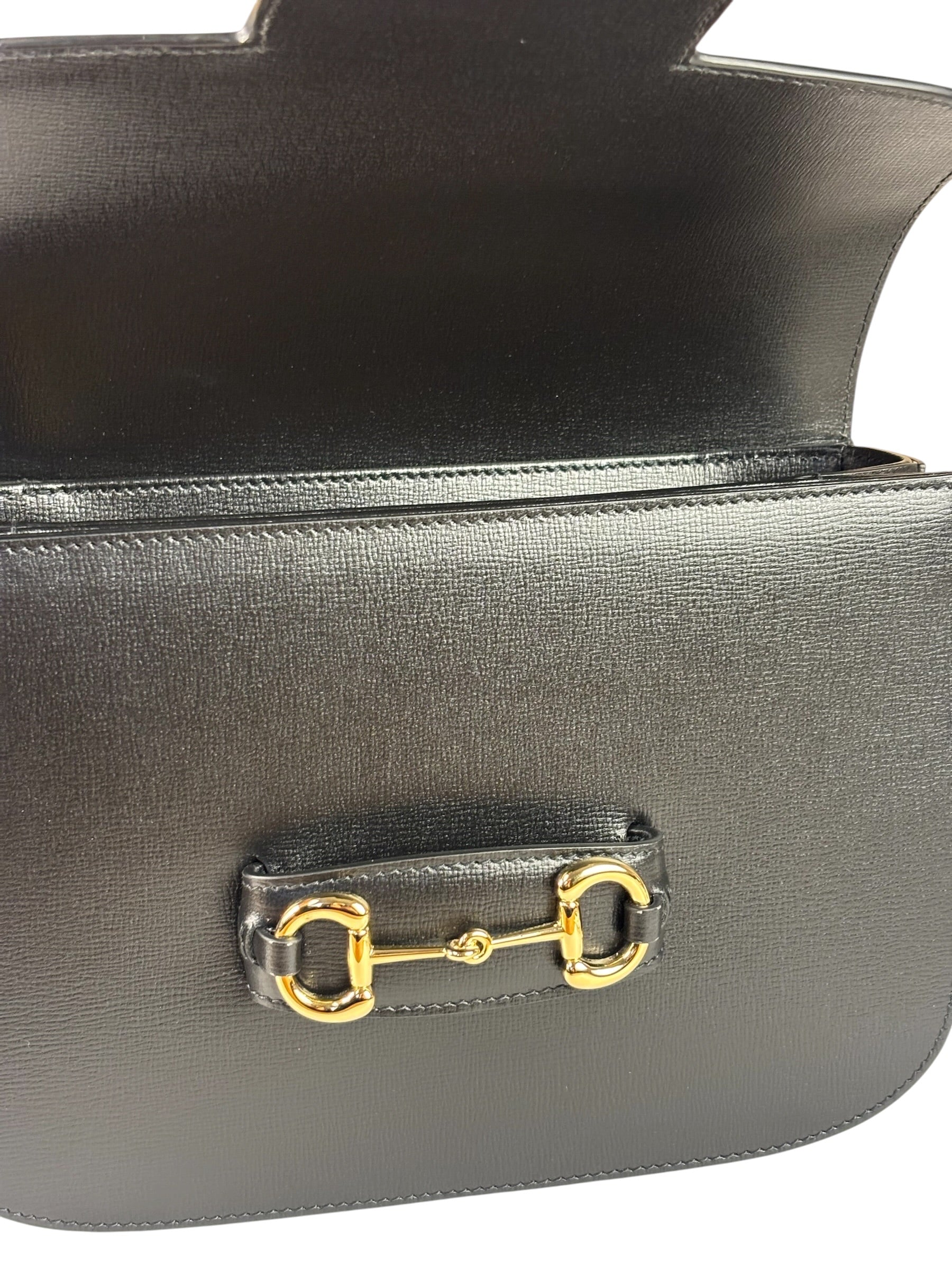 Gucci Black Leather Horsebit 1955 Shoulder Bag
