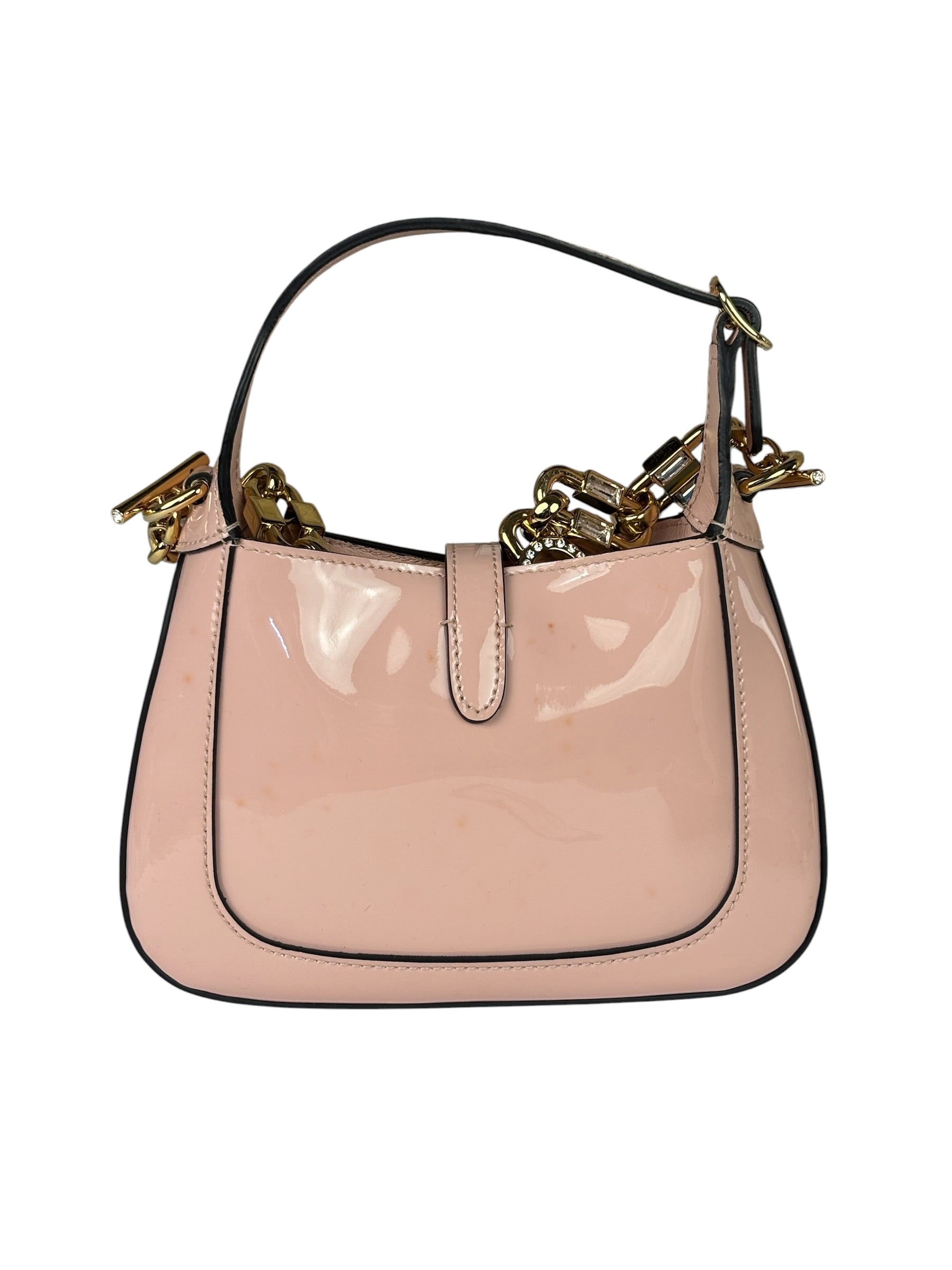 Gucci Pink Patent Leather Mini Jackie 1961 Hobo Bag
