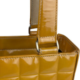 Chanel Vintage Yellow Leather Chocolate Bar Patent Tote Bag 2002