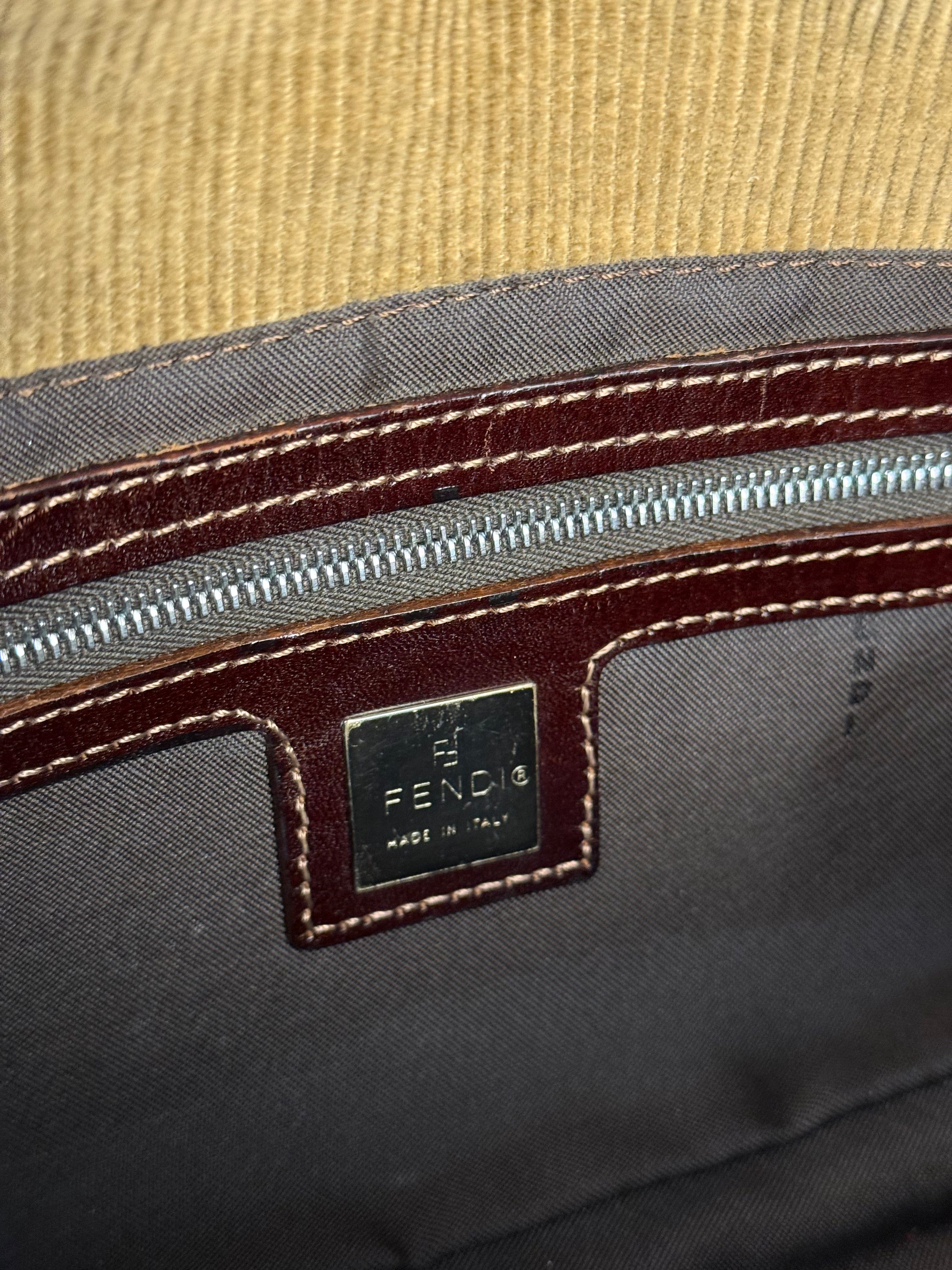 Fendi Brown Corduroy Baguette