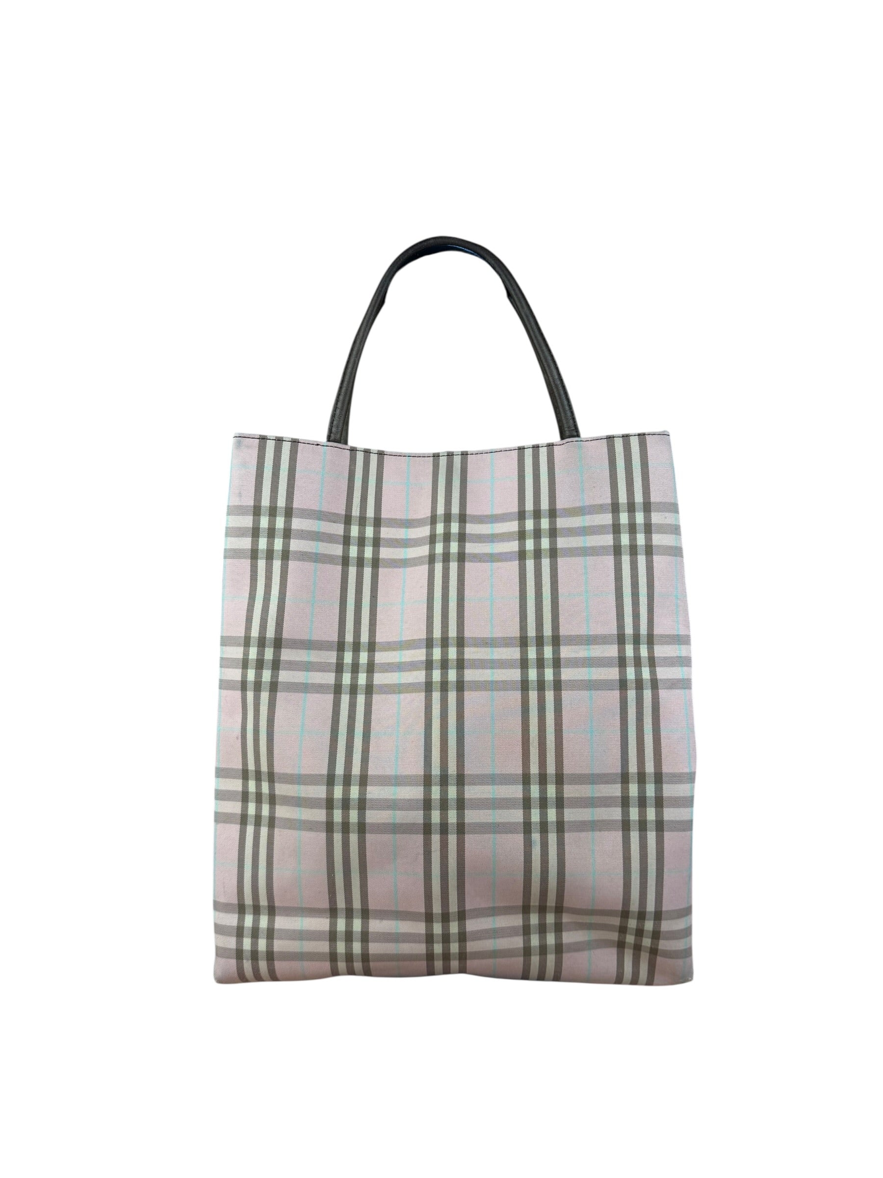 Burberry Vintage Light Pink Check Long Tote Bag