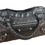 Balenciaga Black Leather Moto City Two-Way Bag