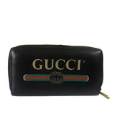 Gucci Black Leather Zip-Around Long Wallet