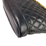 Chanel Vintage Black Quilted Lambskin Chain Shoulder Bag 1989