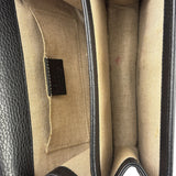 Gucci Black Leather G Interlocking Small Chain Shoulder Bag
