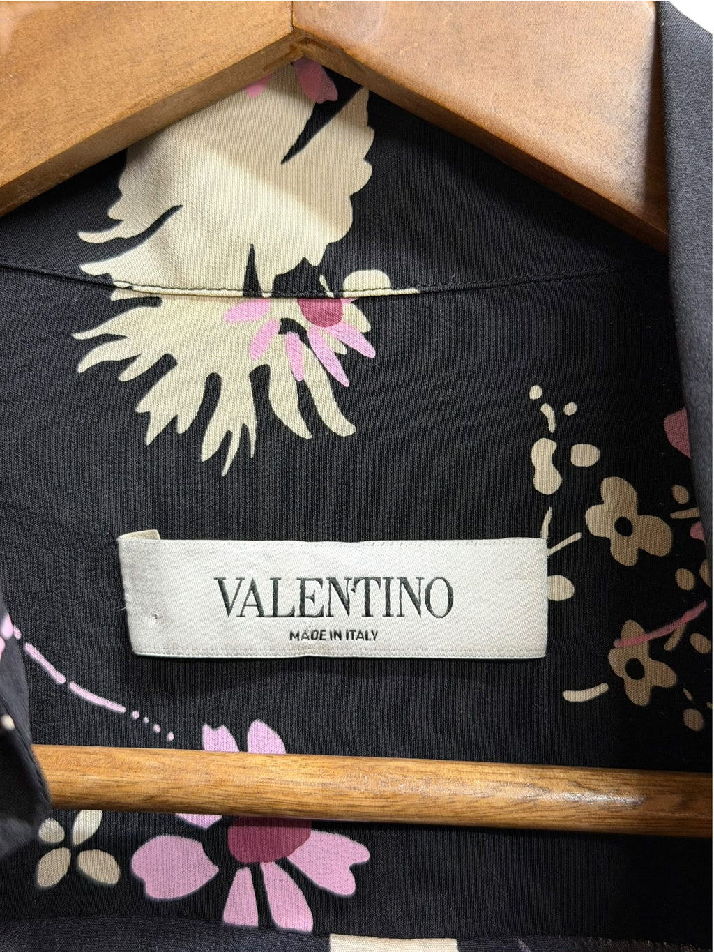 Valentino Black Floral Silk Button Up (Size 4)