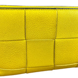 Bottega Veneta Large Intreccio Long Zip Wallet Yellow